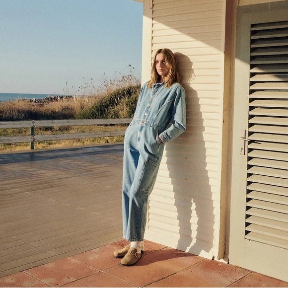Mango MNG | Denim Cargo Jumpsuit Coveralls - Picture 1 of 8